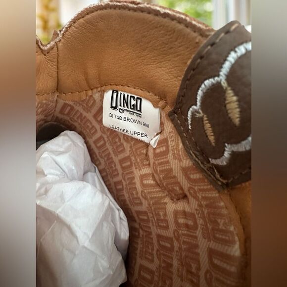 DINGO Leather Floral Embroidered Cowgirl boots Size 8 - Picture 12 of 16